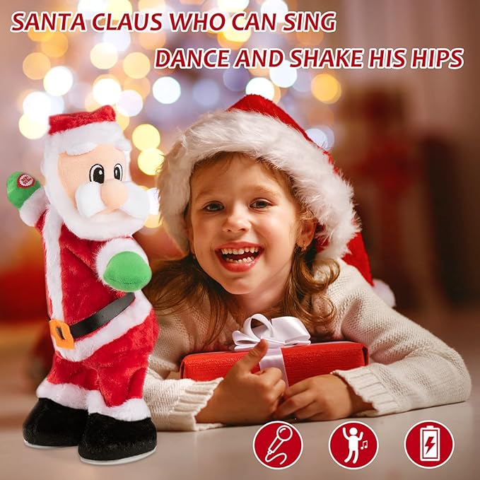 Christmas Gift Music Dancing Santa